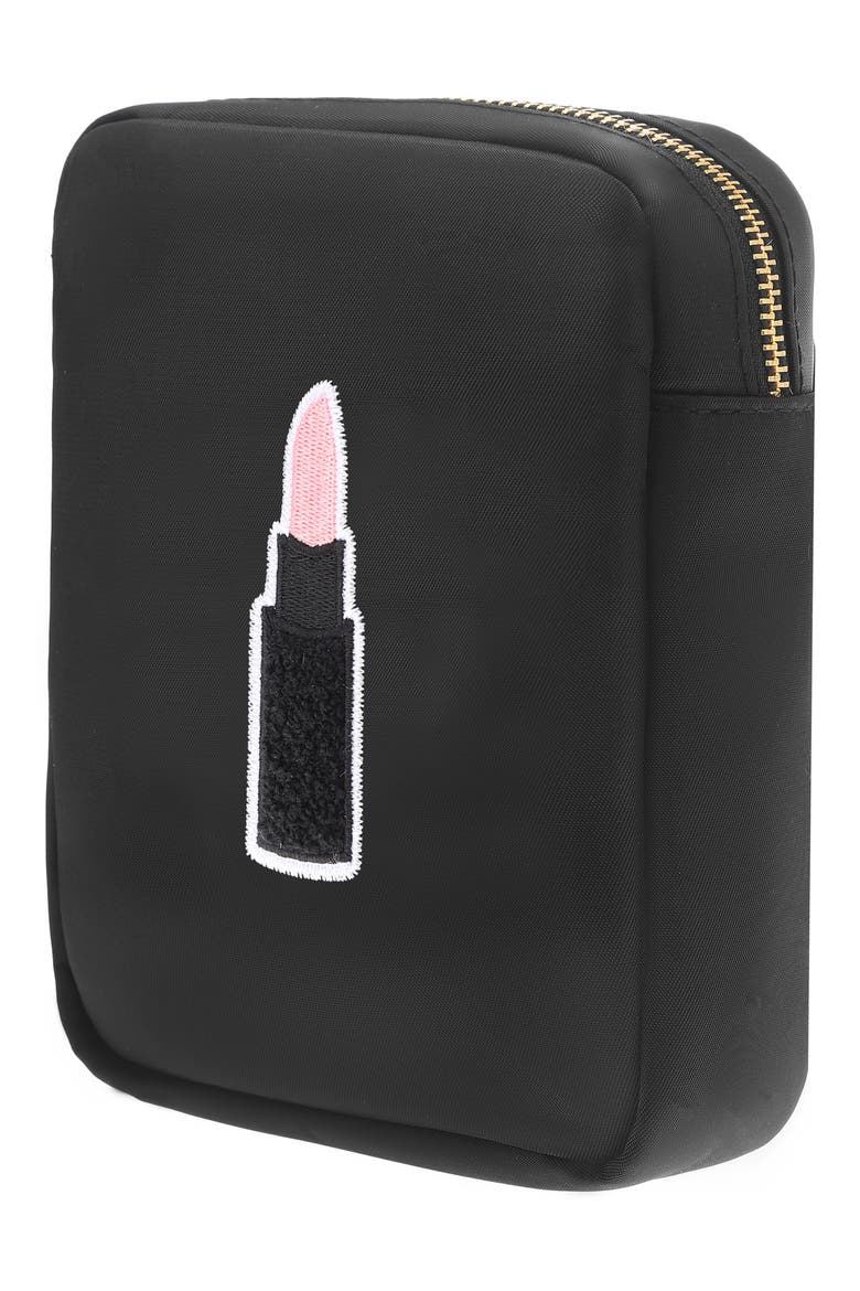 Mini Lipstick Cosmetics Bag, Alternate, color, BLACK