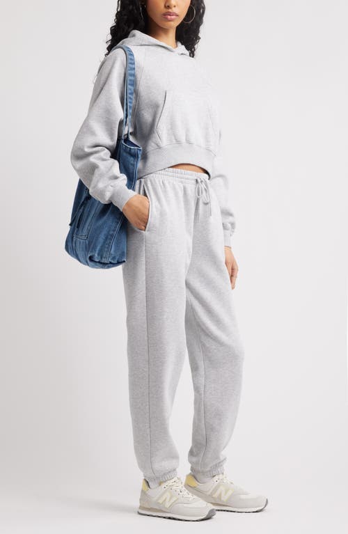 Bp. Crop Hoodie In Grey Soft Heather