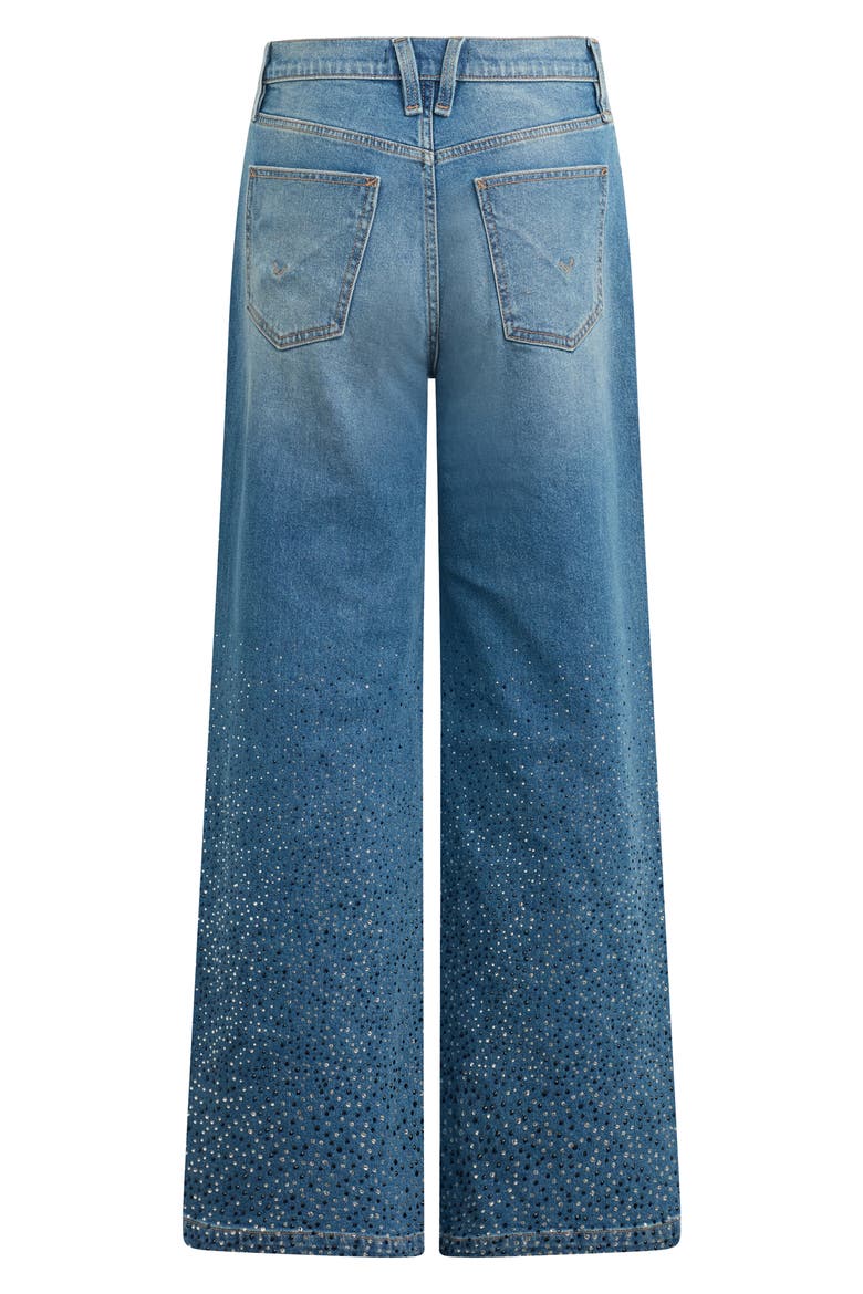 Jodie Embellished High Waist Wide Leg Jeans, Alternate, color, CRYSTAL BLUE