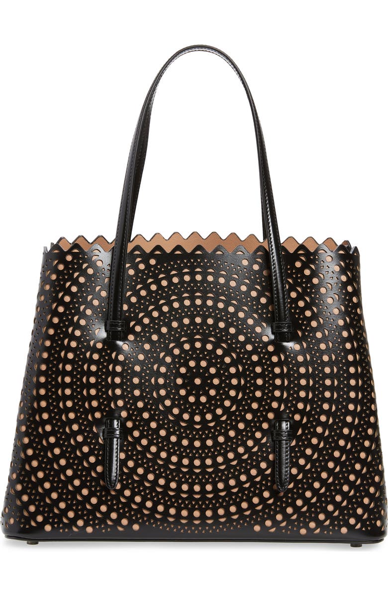 Alaïa Mini Vienne Mina Palm Perforated Leather Tote, Main, color,