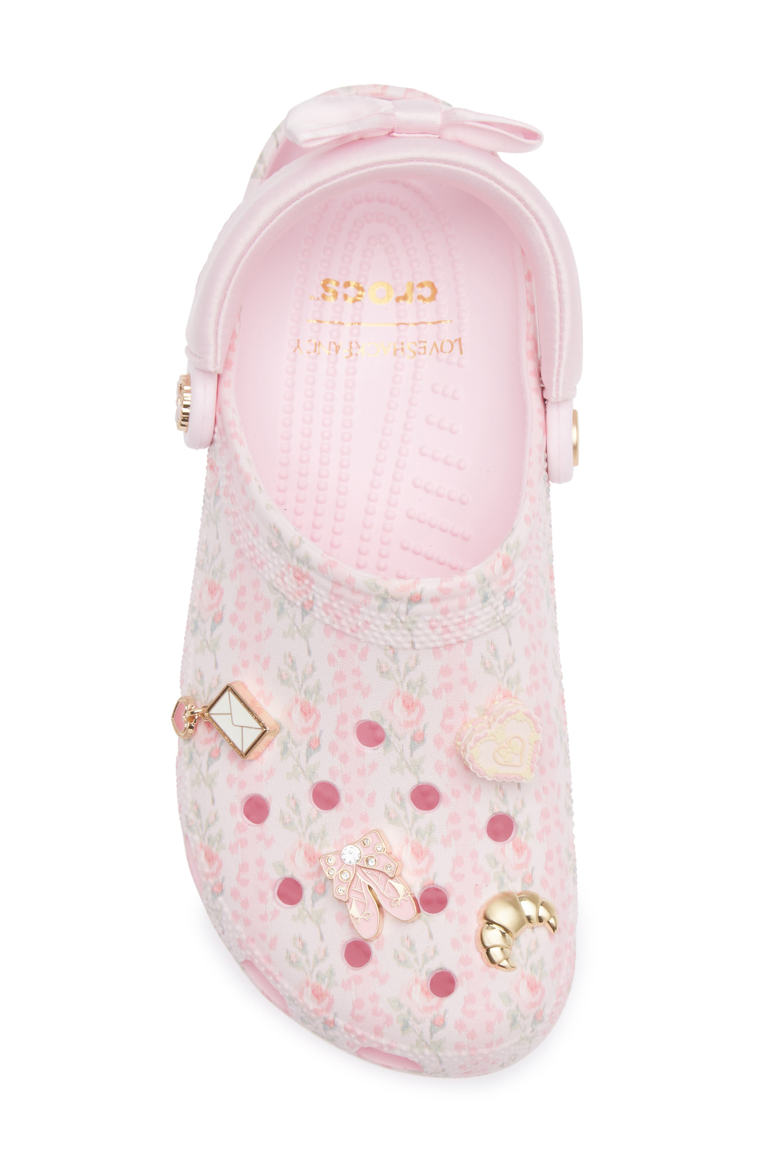 CROCS x LoveShackFancy Floral Classic Clog, Alternate, color, Pink Milk