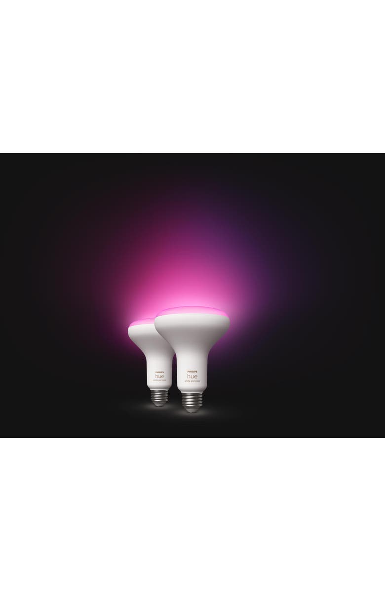 Philips Hue White Color Ambiance BR30 E26 Smart Light Bulbs 2-Pack, Alternate, color, NO COLOR