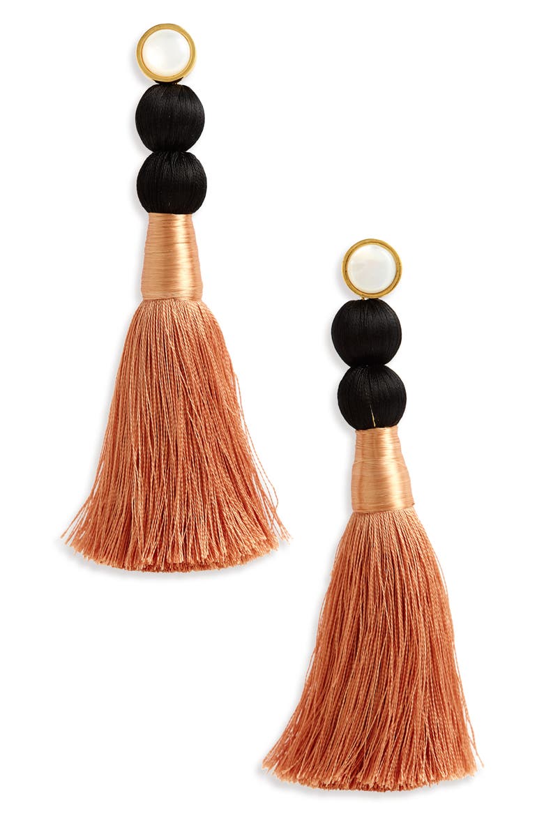 Modern Craft Pearl Tassel Earrings, Main, color, ROSE