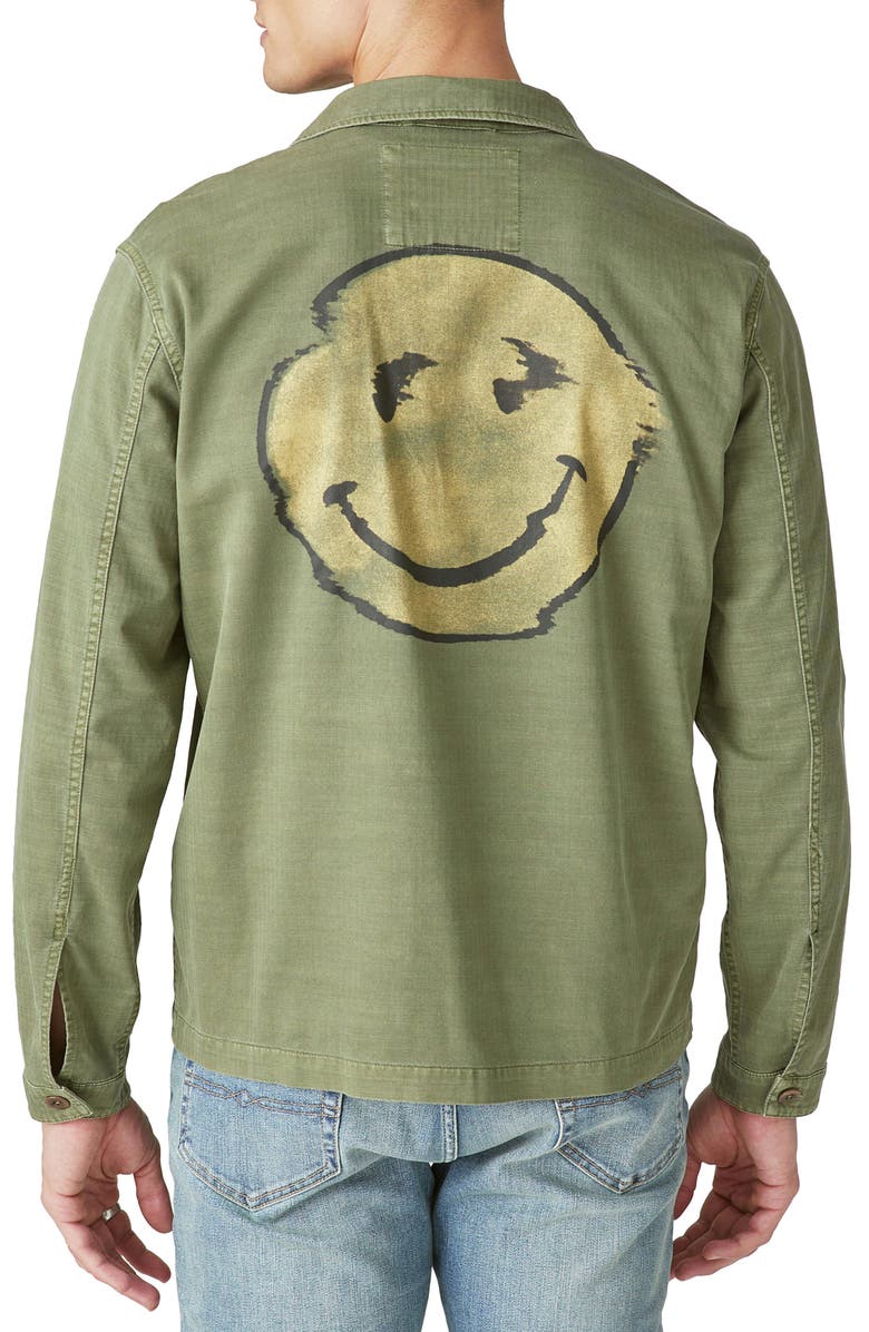 Lucky Brand Smiley Face Shirt Jacket, Alternate, color, 
