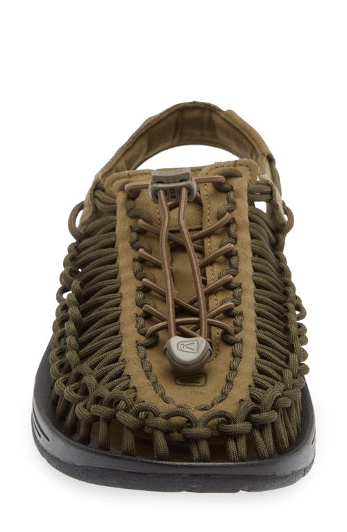 Keen Uneek Two-cord Sandal In Dark Olive/black
