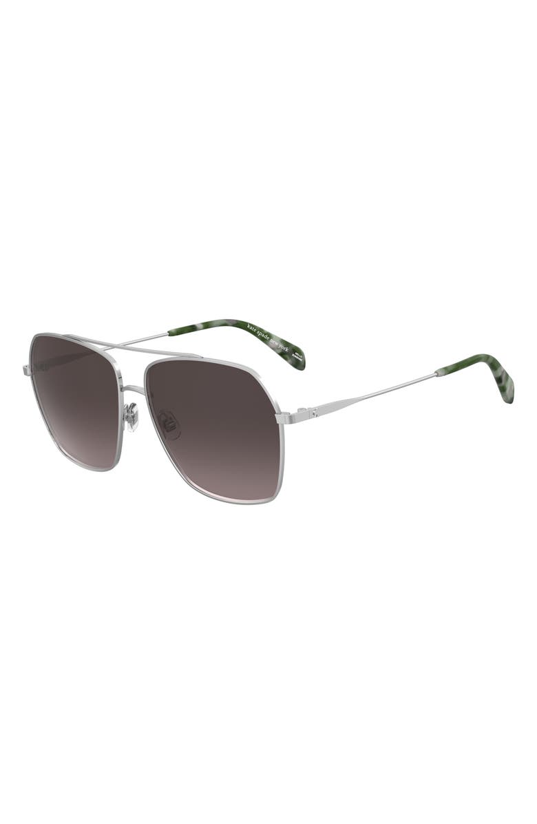 Kate Spade New York adley 59mm gradient square sunglasses, Alternate, color, Palladium/ Pink