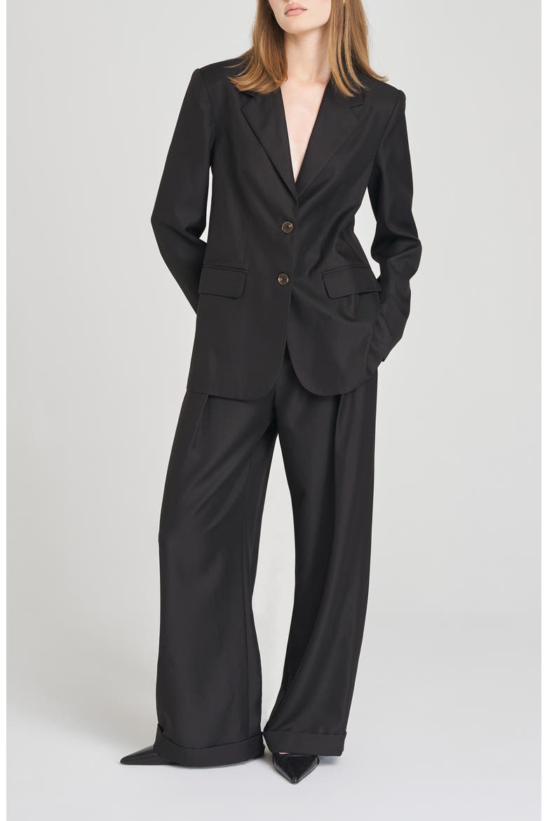 Maddox Belted Blazer, Alternate, color, BLACK