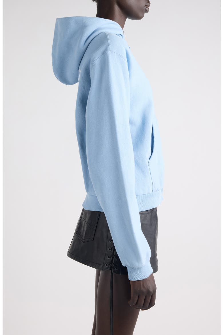 Logo Embroidered Dry Fleece Zip Hoodie, Alternate, color, LIGHT BLUE/ WHITE