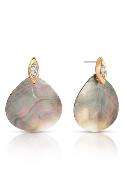 Shell Statement Drop Earrings