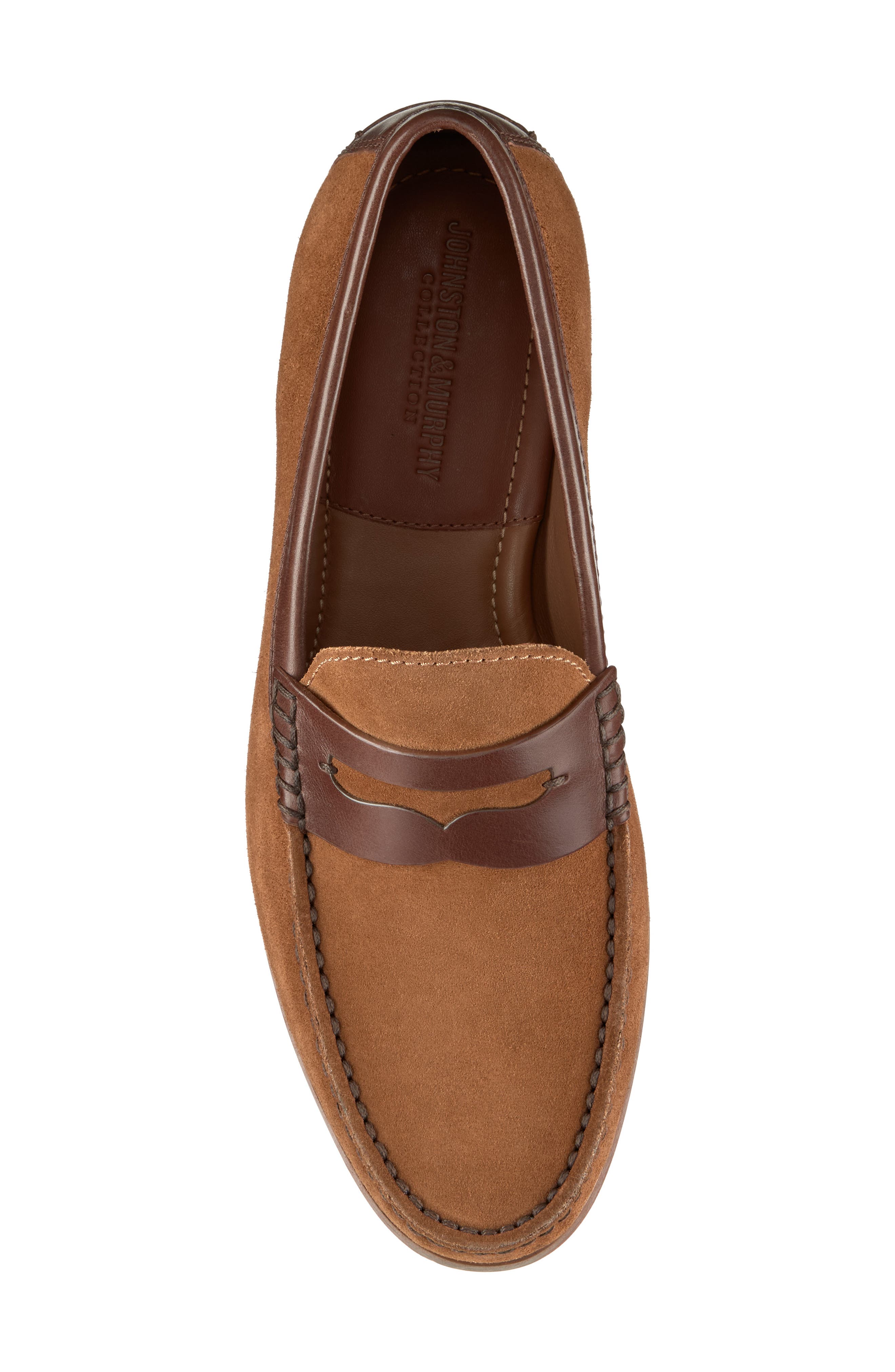 Johnston & Murphy Baldwin Penny Loafer, Alternate, color, Snuff Waxed English Suede