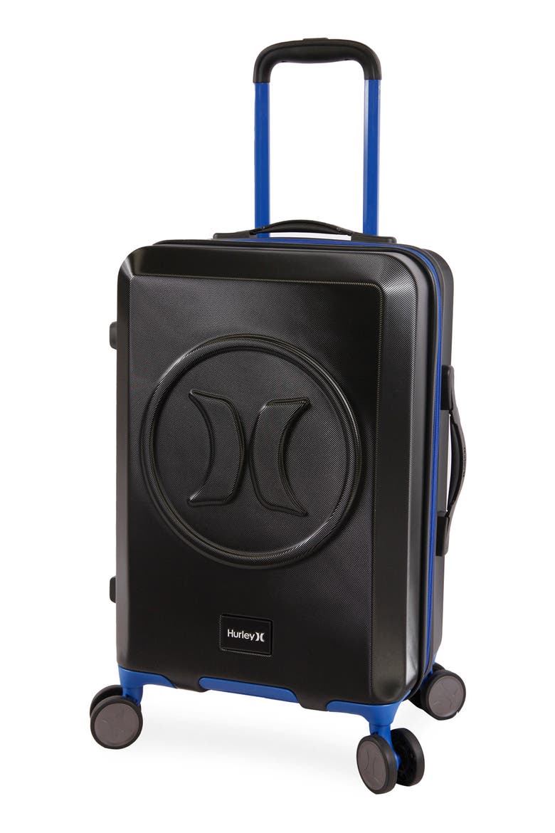 Wave 21" Hardshell Spinner Suitcase, Alternate, color, BLACK/ BLUE