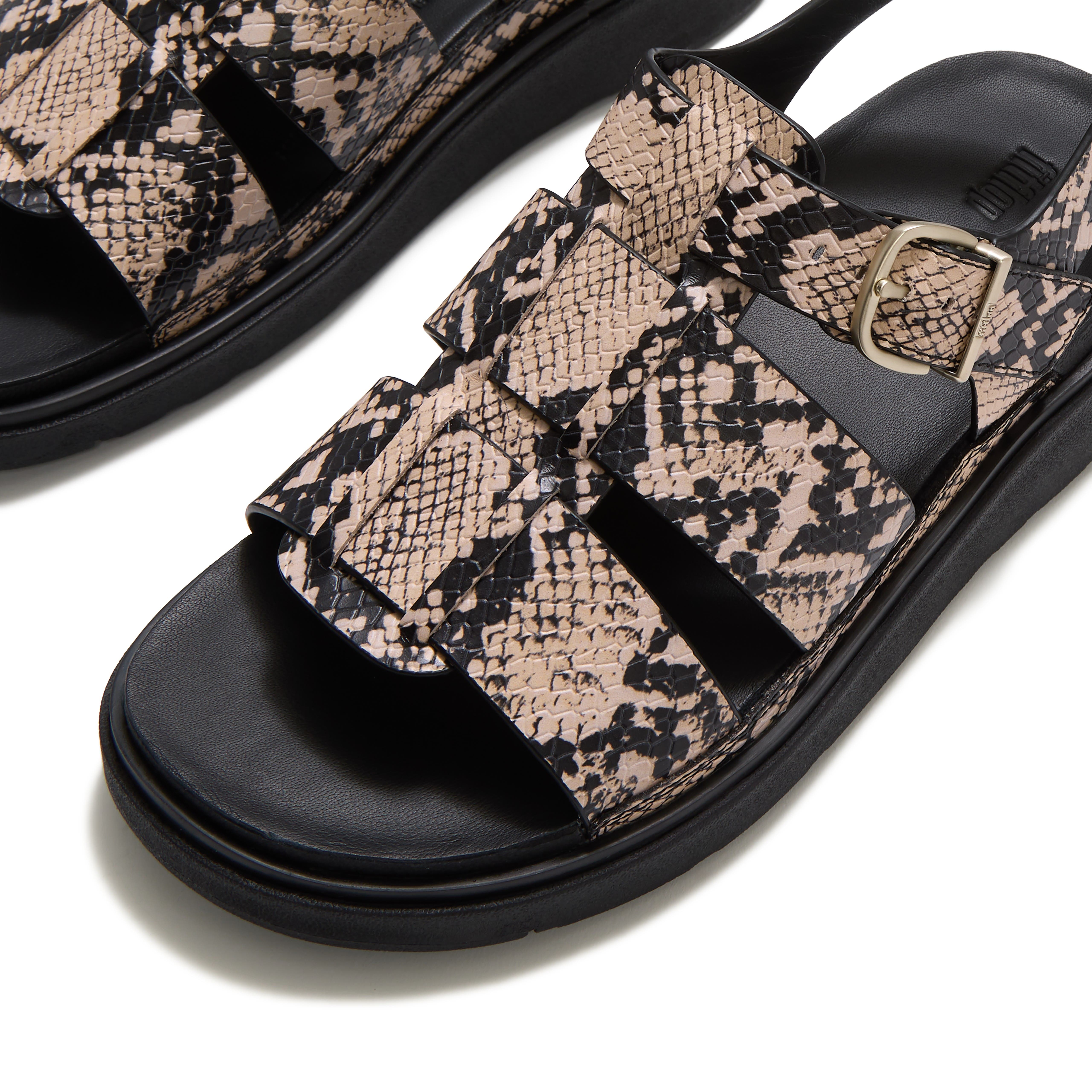 Gen FF Snake Fisherman Sandals, Alternate, color, Hazy Taupe/Black