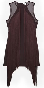 Reiss Farrow Fringe Sleeveless Minidress