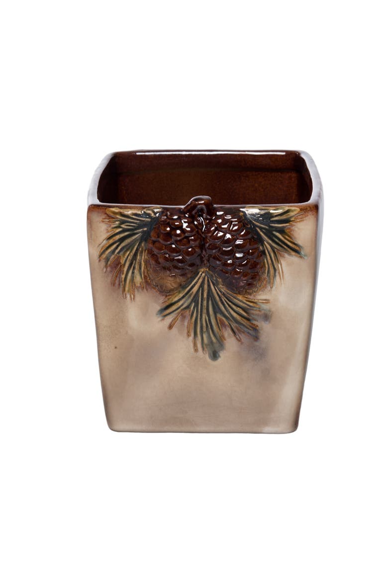 Pinecone Medium Decorative Container, Main, color, Brown