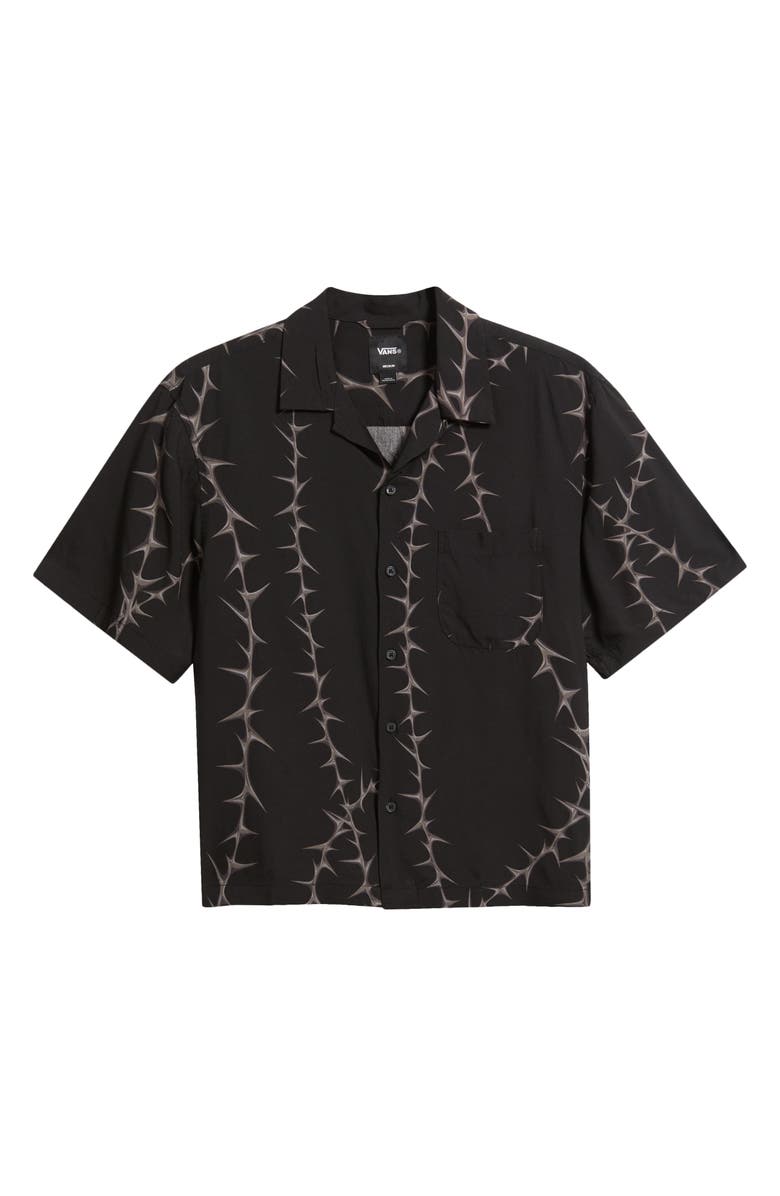 Vans Van Doren Print Camp Shirt, Main, color, Black