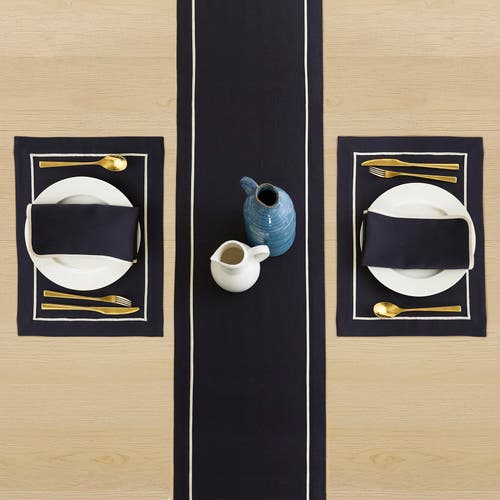 Solino Home Linen Table Runner In Blue