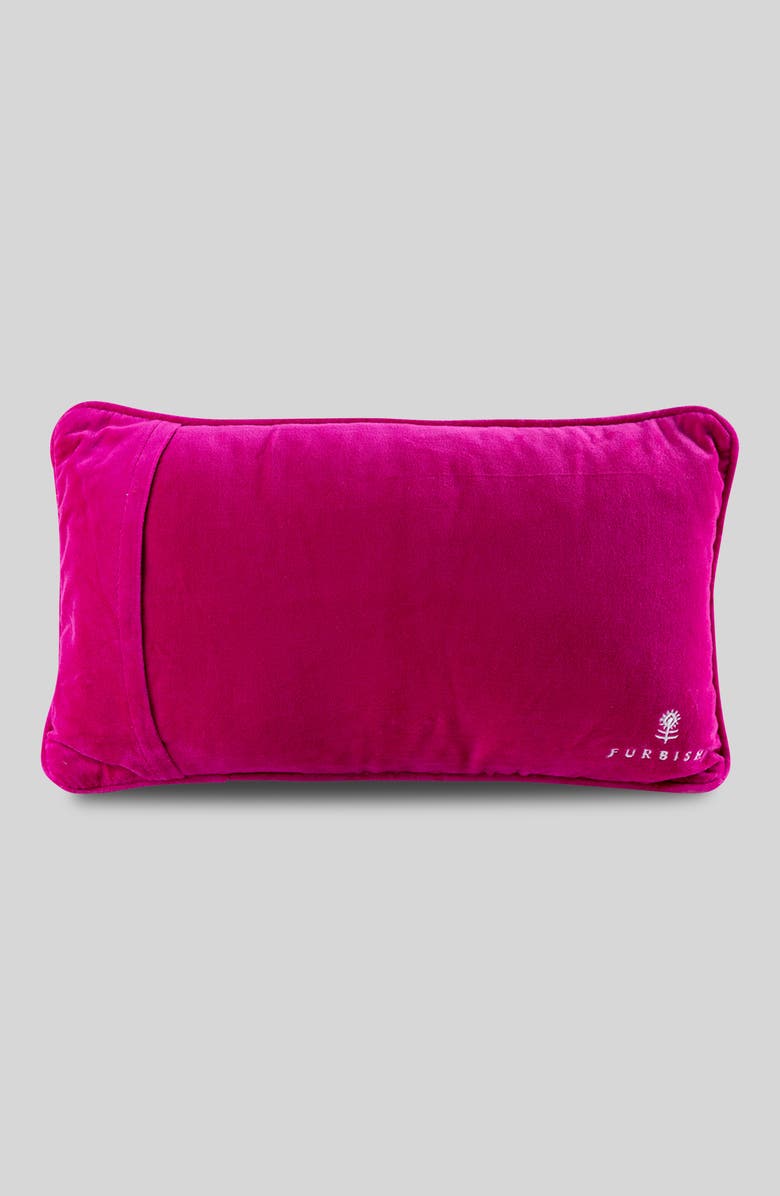 Furbish Come Sit By Me Needlepoint Pillow, Alternate, color, Pink, White, Multi