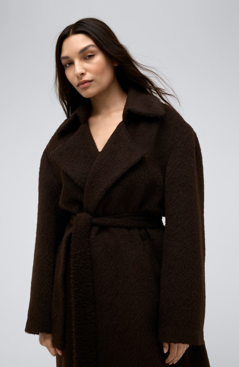 Kenneth Cole Brushed Longline Trench Coat, Alternate, color,