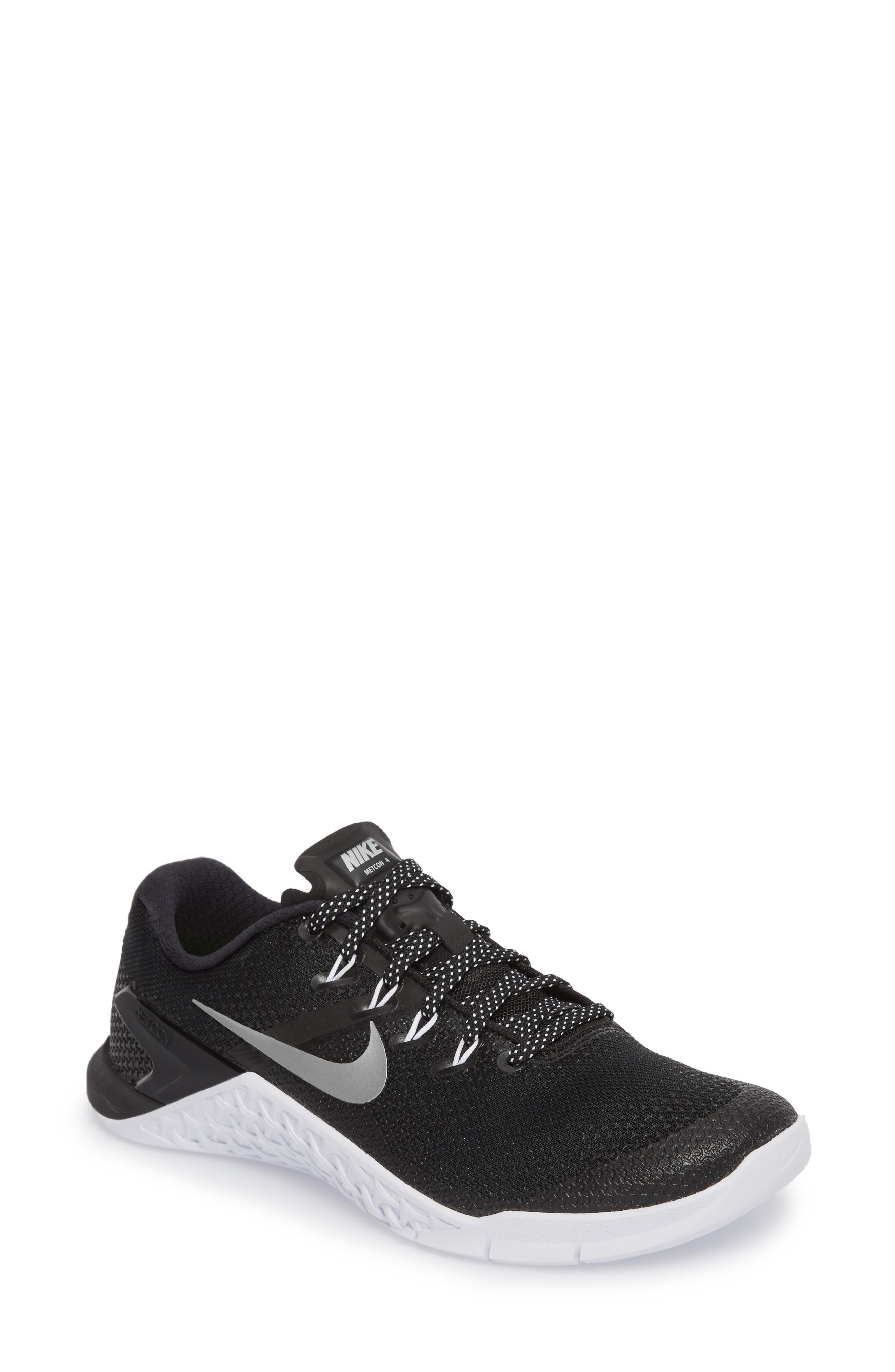 Metcon 4 Training Shoe, Main, color, 1 BLACK/M SILV