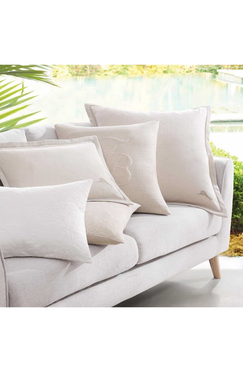 Tommy Bahama Island Estate Floral Embroidered Accent Pillow, Alternate, color, Natural