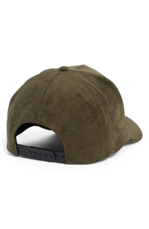 David & Young Faux Suede Baseball Cap In Gold