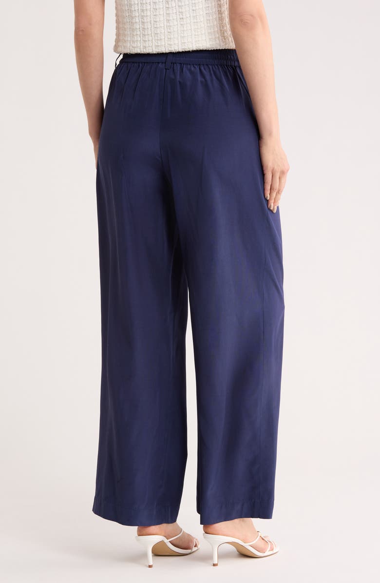 Simkhai Sydnie Pleated Wide Leg Pants, Alternate, color, Midnight