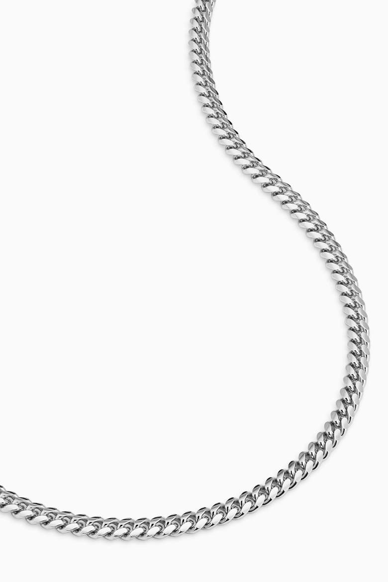 Mens In Command Cuban Chain in Sterling Silver, Alternate, color, Silver