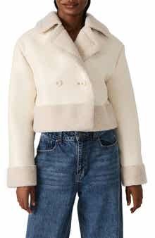 Steve Madden Athen Faux Shearling Trim Moto Jacket