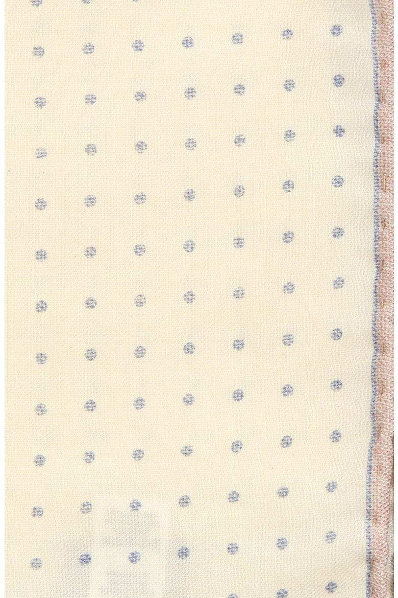 Polka Dot Wool & Cotton Muslin Pocket Square, Alternate, color, IVORY/ DENIM