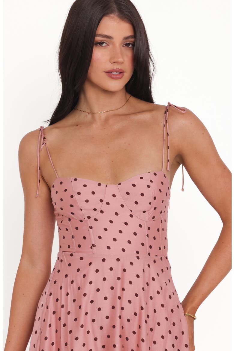 Ayana Polka Dot Fit & Flare Midi Dress, Alternate, color, PINK POLKA DOT