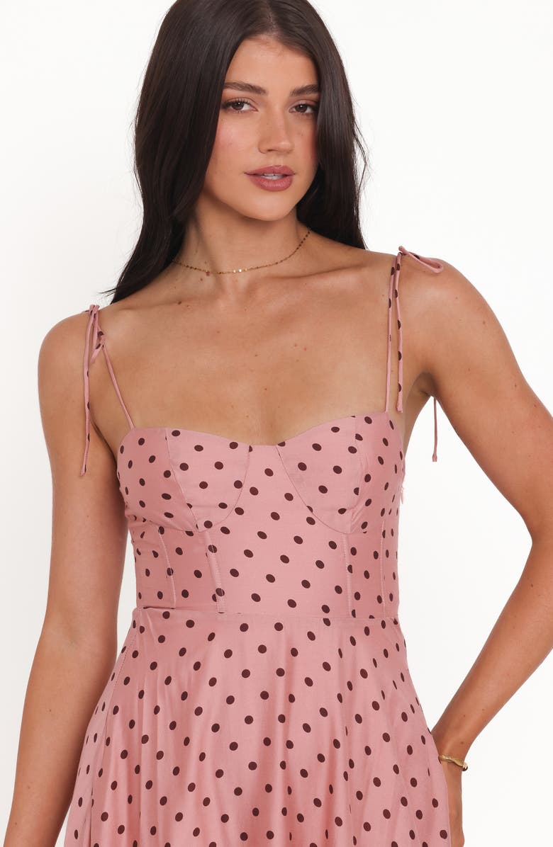 Petal & Pup Ayana Polka Dot Fit & Flare Midi Dress, Alternate, color, Pink Polka Dot