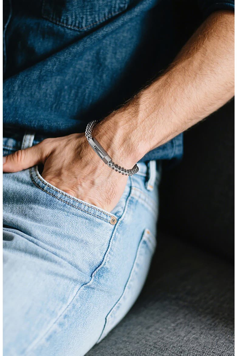 Franco Chain Bracelet, Alternate, color, SILVER
