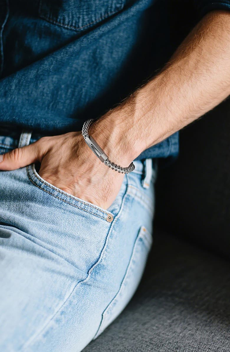 GEOFFREY BEENE Franco Chain Bracelet, Alternate, color, Silver