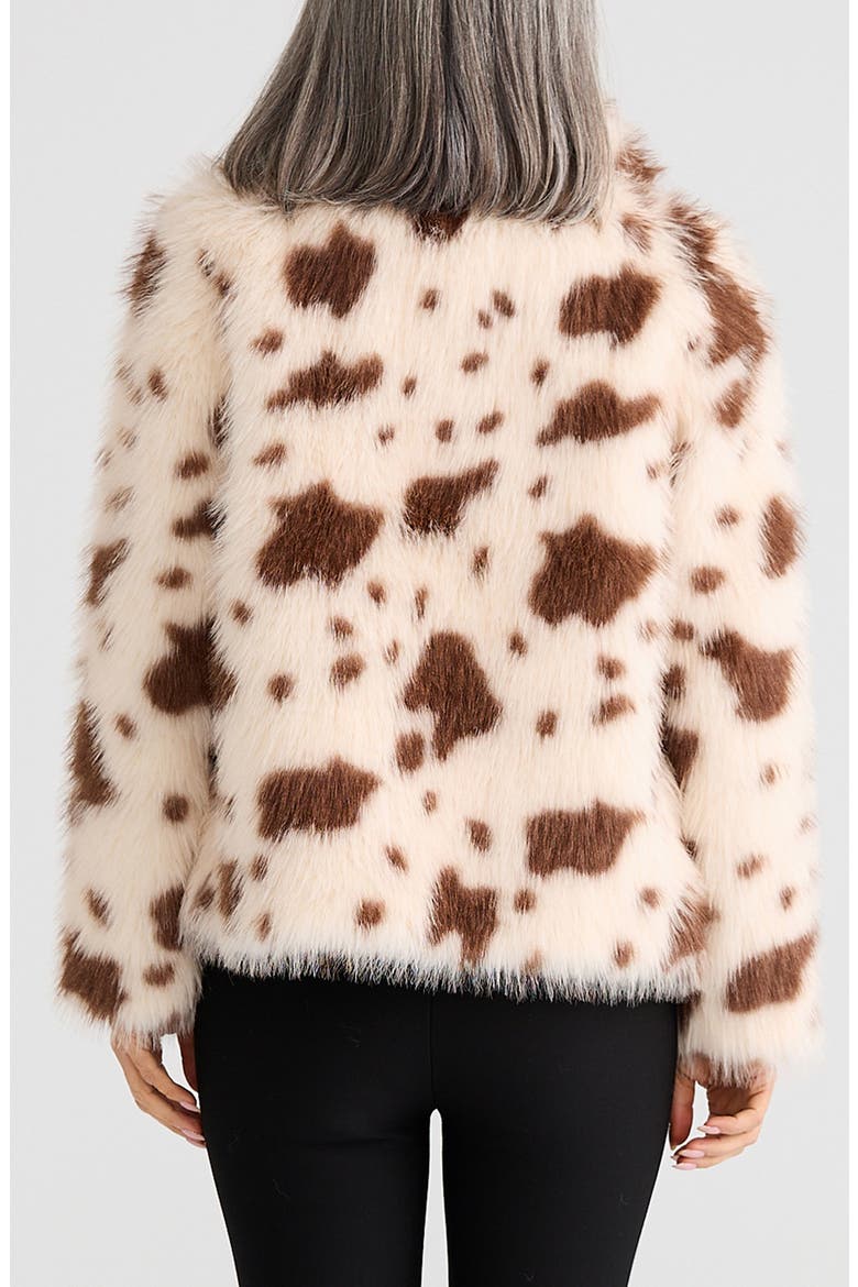 Steinway Cow Print Faux Fur Jacket, Alternate, color, COW PRINT