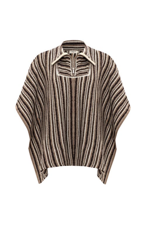Labeca London Juniper Striped Wool Cape In Multi