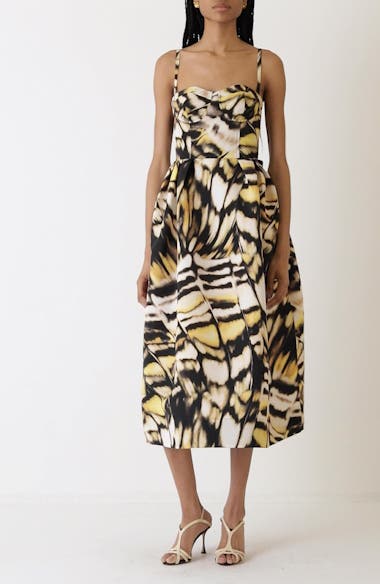 gail midi dress Gail Stripe Work Midi Dress BLUE / XS