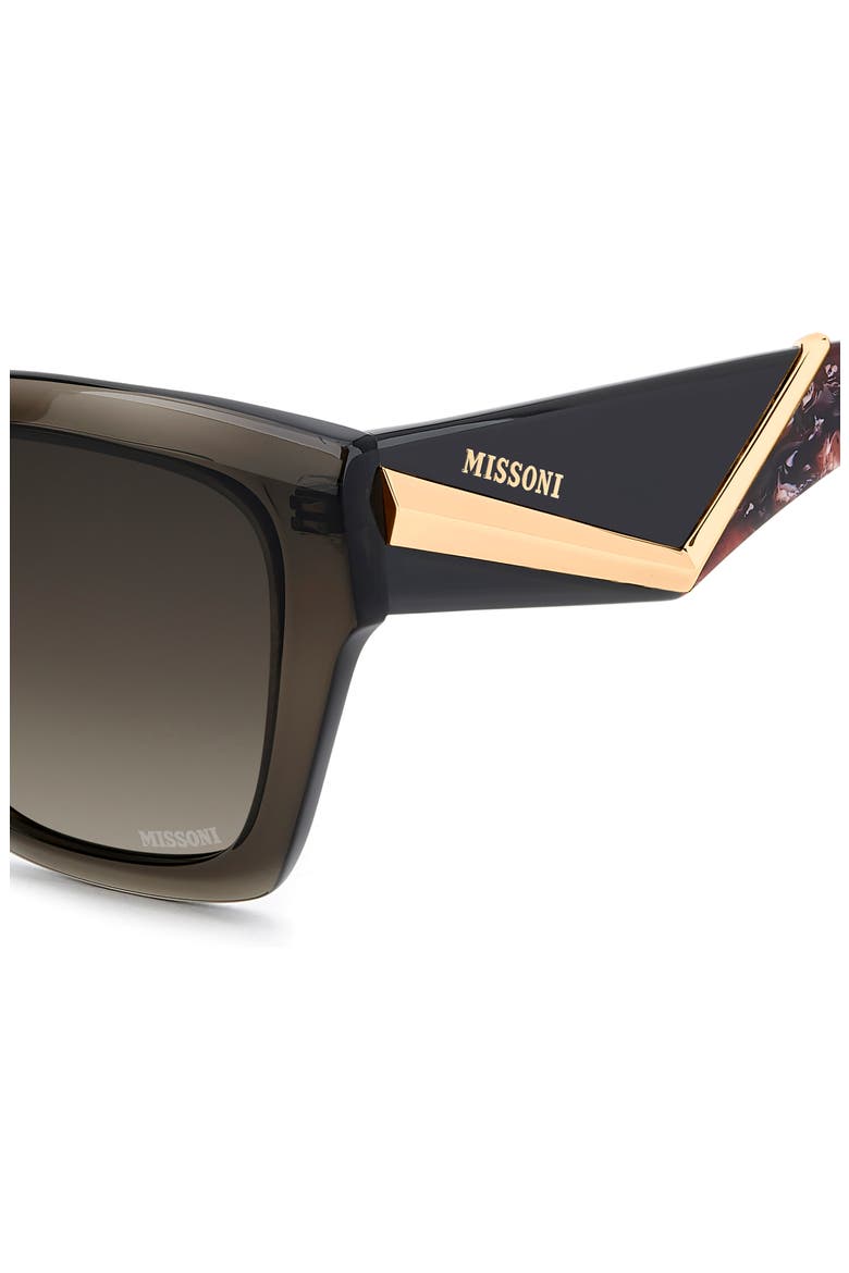 53mm Gradient Square Sunglasses, Alternate, color, GREY/ BROWN