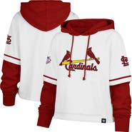 '47 Women's '47 White St. Louis Cardinals Trifecta Shortstop Cropped Pullover Hoodie
