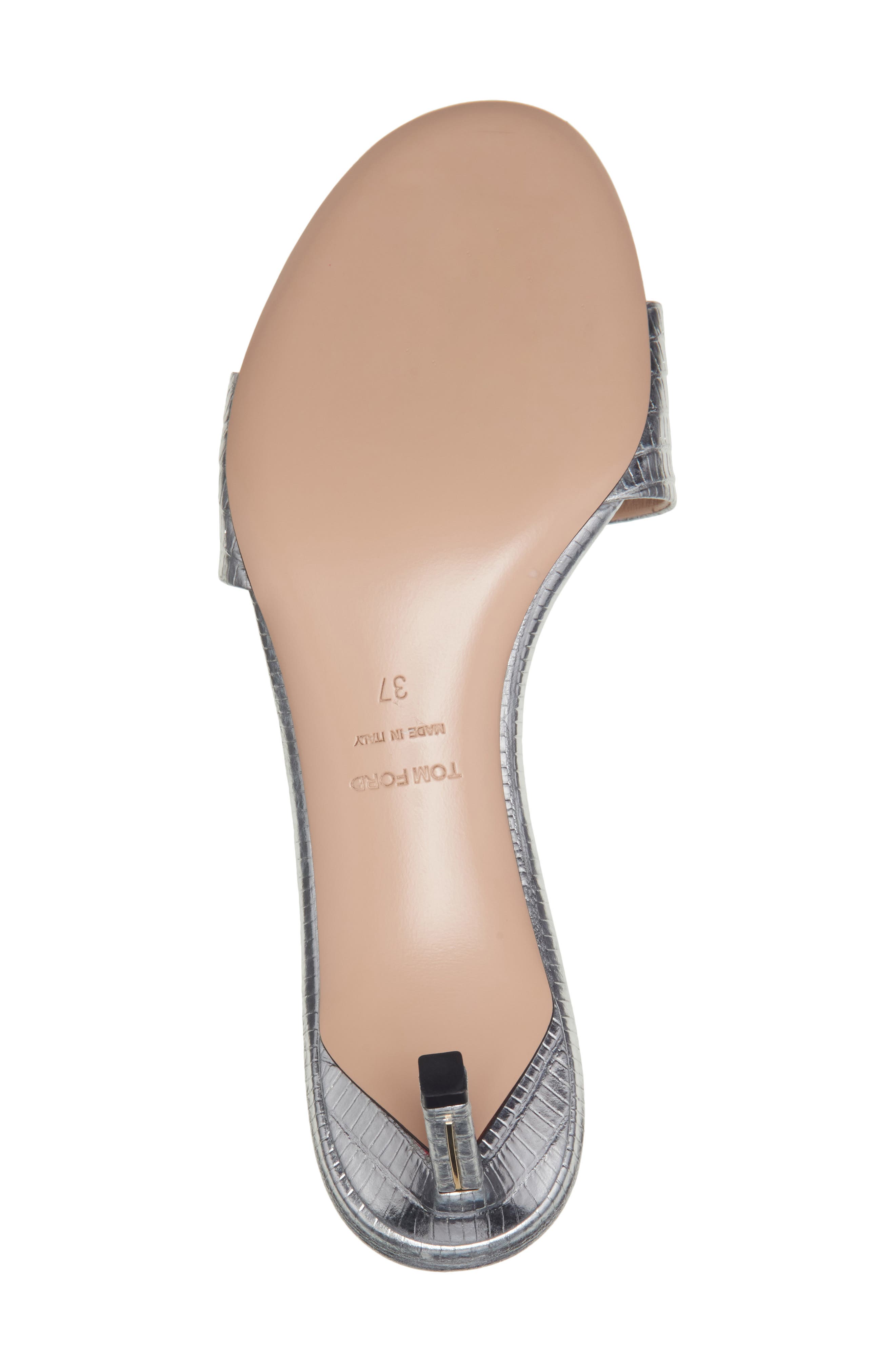 TOM FORD Python Embossed Slide Sandal, Alternate, color, Silver