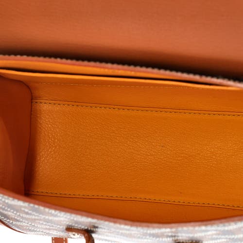 Pre-owned Goyard  Goyard Saigon Top Handle Bag Coated Canvas With Leather Mini In Brown