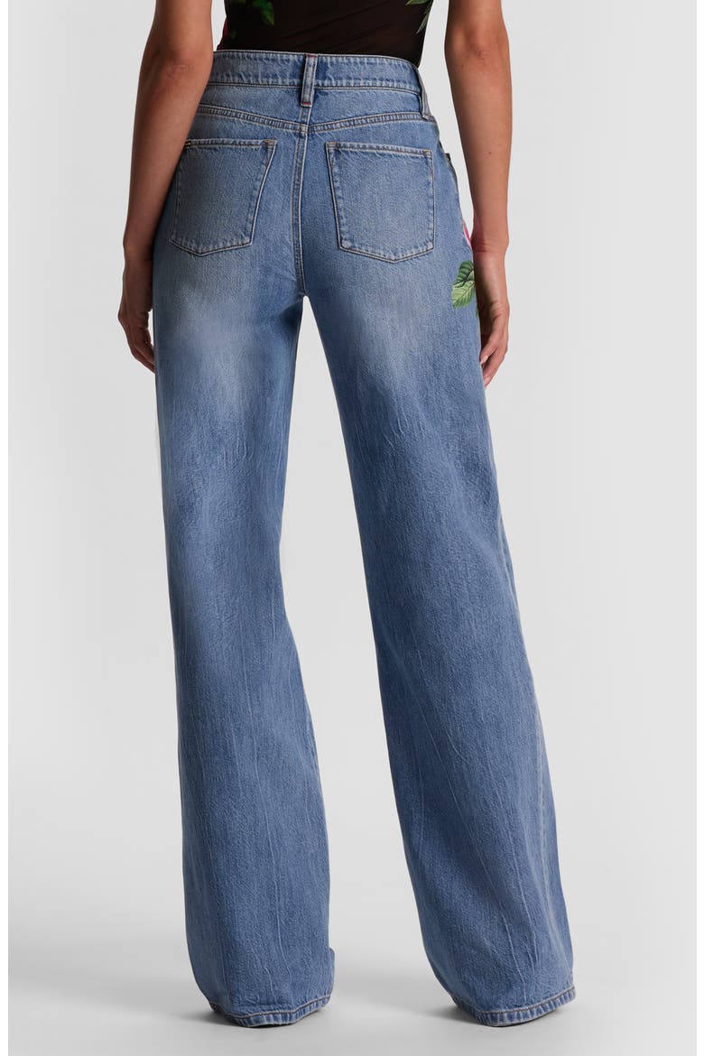 Chic Placed Floral Wide Leg Jeans, Alternate, color, DENVER BRIGHT BLUE BLOOM