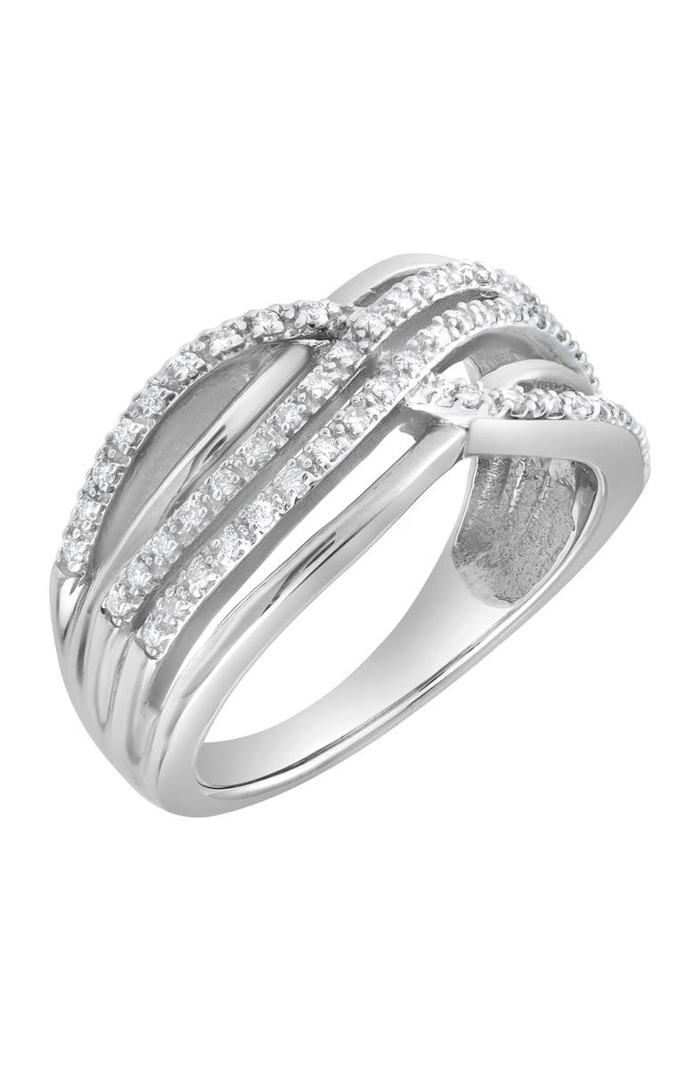 LuvMyJewelry Elaris Wave 0.25 Ct 10K Gold Diamond Ring, Alternate, color, 10K White Gold