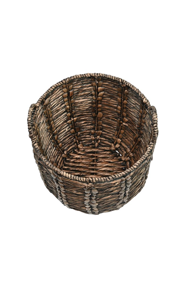 Laurel 19.49" Bohemian Handwoven Abaca Hamper Basket with Handles, Alternate, color, Brown