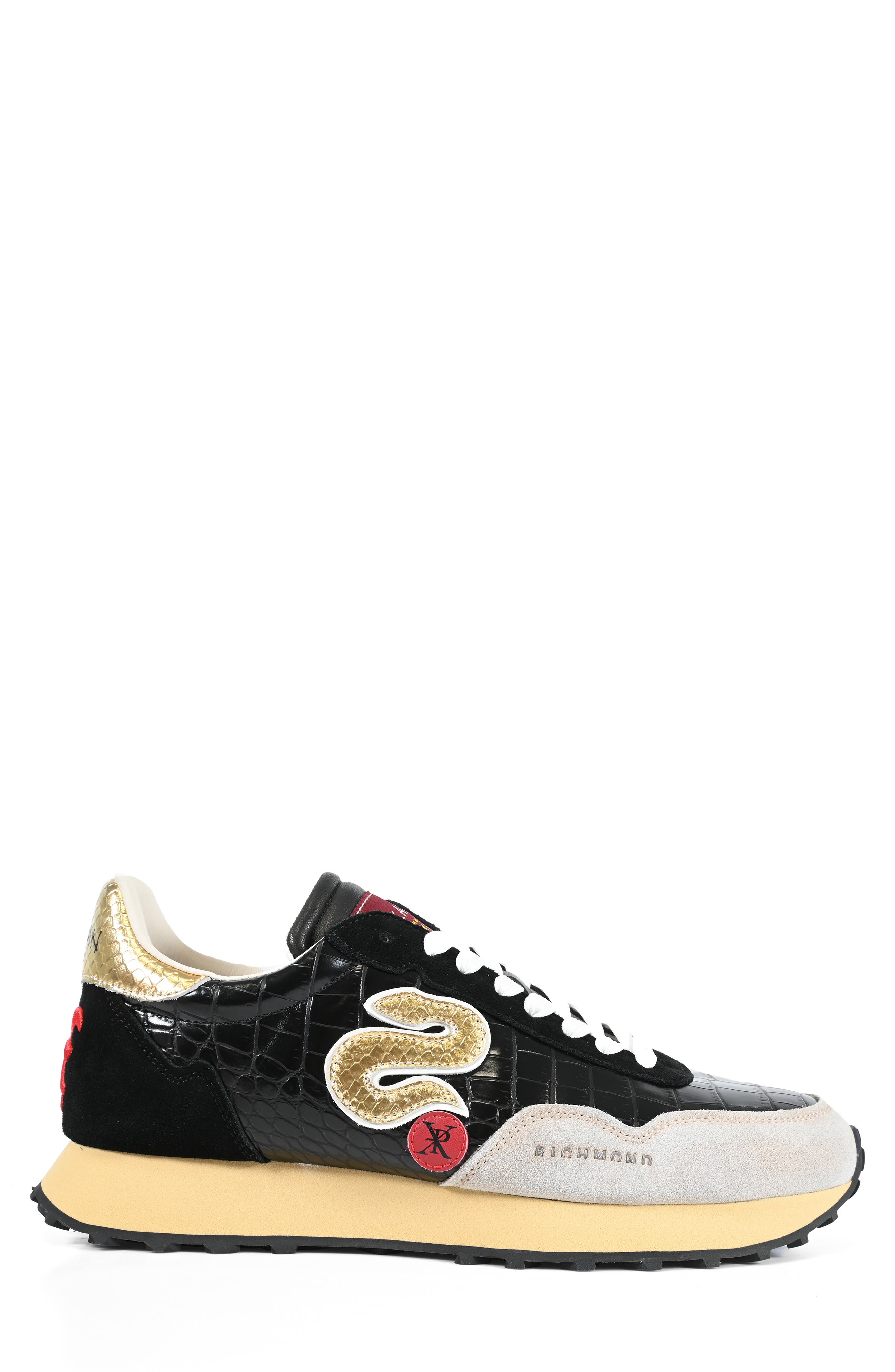 JOHN RICHMOND Signature Runner Sneaker, Alternate, color, Ivory/ Black/ Gold/ Red