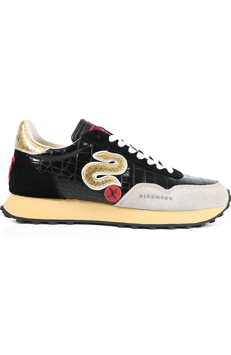 JOHN RICHMOND Signature Runner Sneaker, Alternate, color, Ivory/ Black/ Gold/ Red