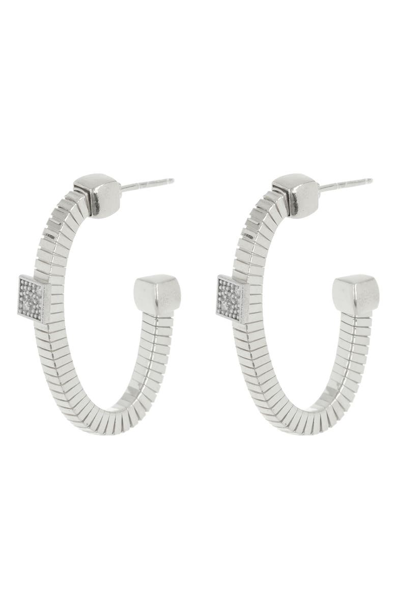 MESHMERISE 25mm Diamond Hoop Earrings - 0.06 ctw, Main, color, 