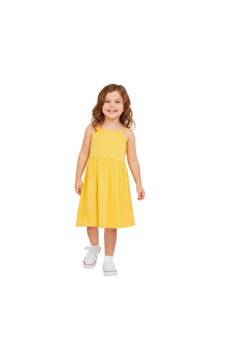 Girls Soft Organic 100% Cotton Empire Camisole Sundress, Alternate, color, Yellow