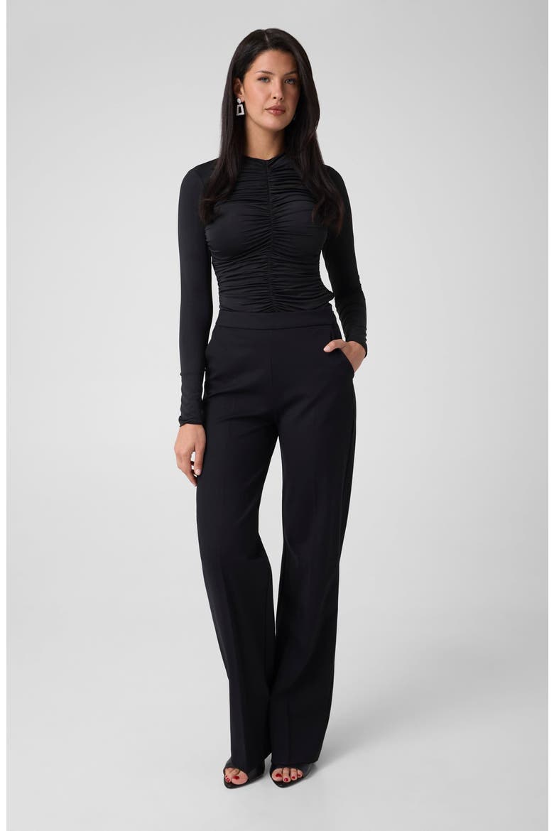 Sophia High Waist Wide Leg Ponte Pants, Alternate, color, JBLACK-BLACK