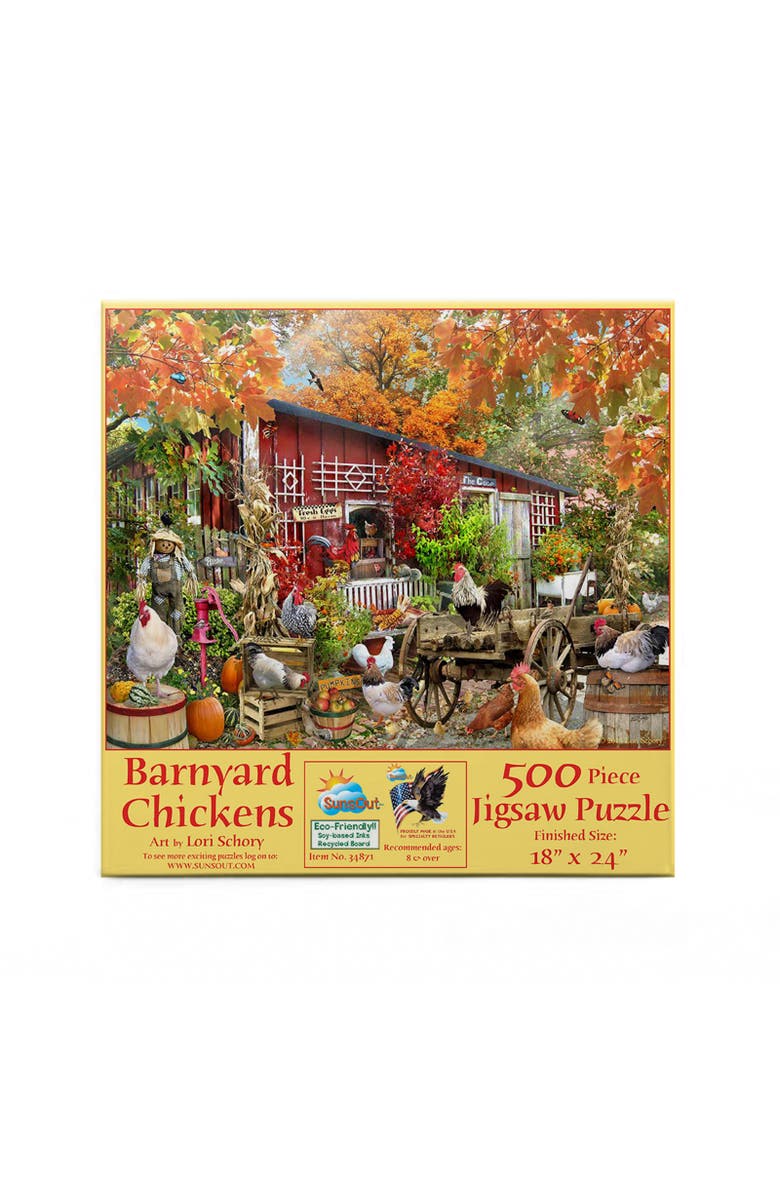 Sunsout Barnyard Chickens 500 piece Jigsaw Puzzle for Adults, Alternate, color, Multicolor