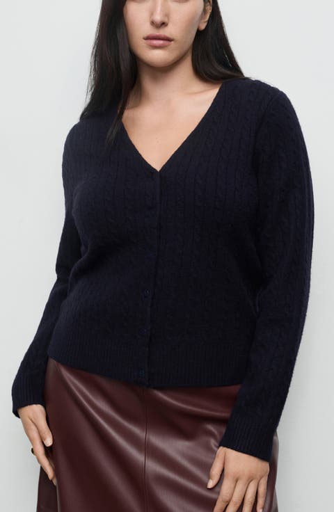 Cable V-Neck Cardigan